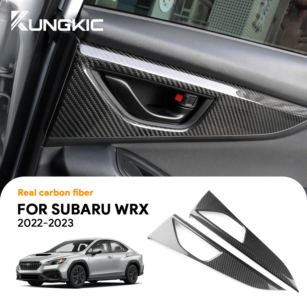 for Subaru WRX/ WRX STI 2022 2023 Car Rear Door Handle Real Hard Carbon Fiber Sticker Interior Trim Decor Accessories