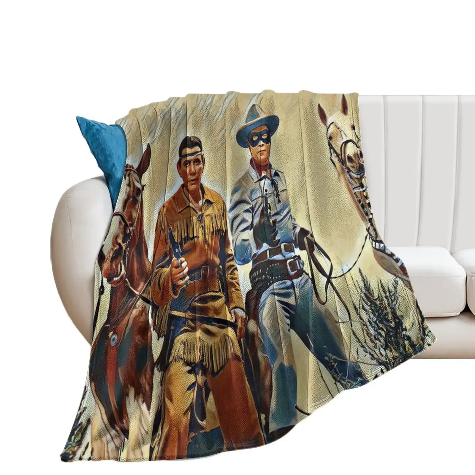 

The Lone Ranger & Tonto, Silver & Scout Throw Blanket Blankets For Bed Decorative Sofas Blankets