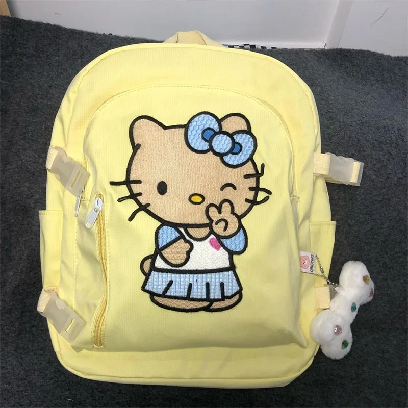 

New Kawaii Sanrios Anime Hellokitty Printed Shoulder Bag Large Capacity Schoolbag Portable Beauty Storage Bag Birthday Gifts