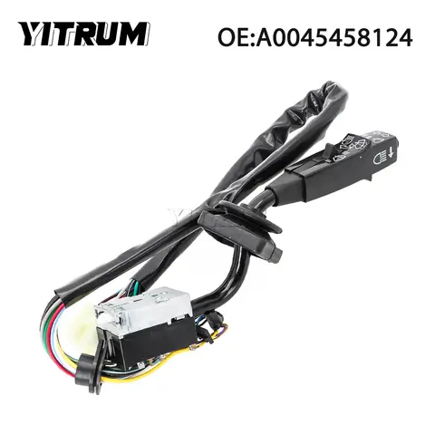 YITRUM 와이퍼 헤드라이트 스위치가 있는 스티어링 칼럼, 메르세데스-벤츠 트럭용, 악트로스 1996 1997 1998 1999 2000 2001 2002, A0045458124