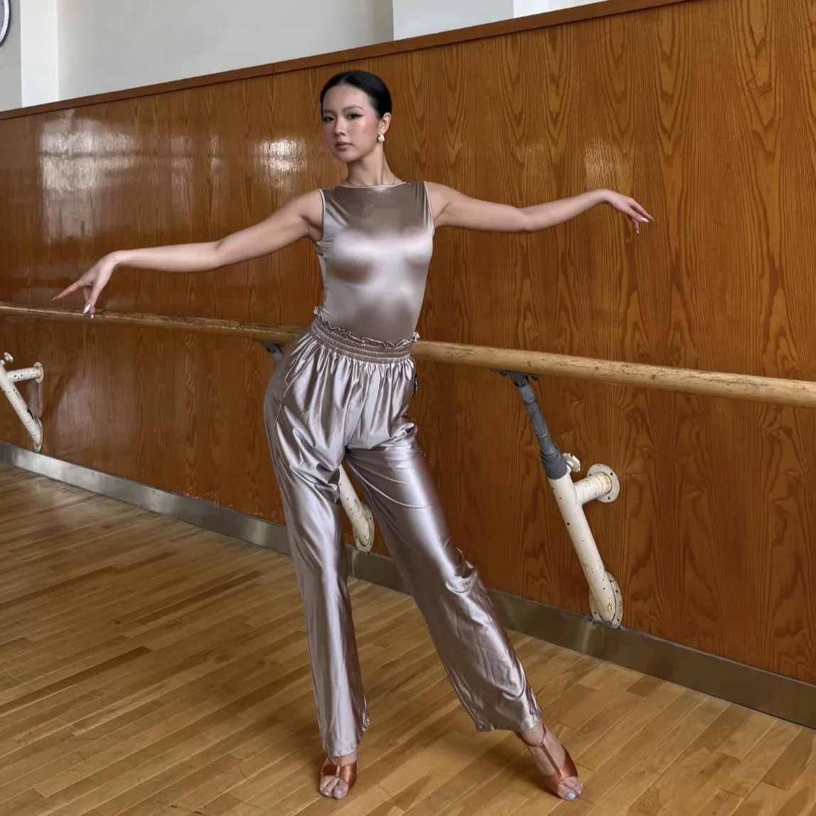 2026-nuevo-leotardo-de-baile-latino-sin-mangas-pantalones-de-cintura-alta-ropa-de-baile-brillante-para-mujer-ropa-de-practica-y-actuacion-de-baile-de-salon