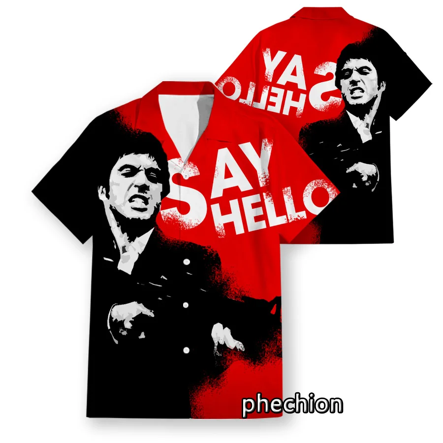 Fashion Hot Sales Classic Movie Scarface Tony Montana Shirts 3D Print Men Women Short Sleeve Blouse Summer Casual Hawaiian Shirt