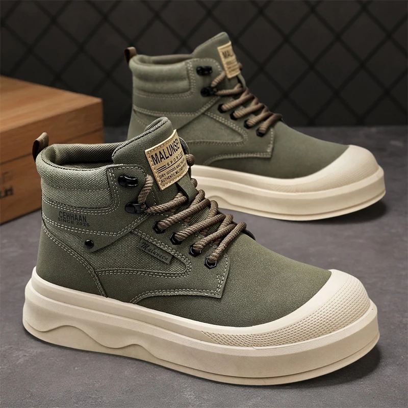 2026 New Comfortable and Stylish Casual Retro High-Top Canvas Shoes for Trendy Students and Workwear Men's Footwear