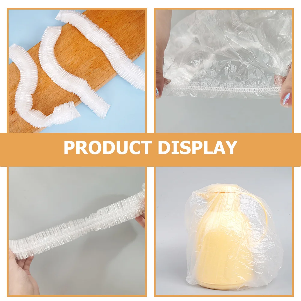 20Pcs Penutup Plastik Elastis Sekali Pakai untuk Makanan, Pembungkus Makanan Elastis untuk Mangkuk Dapur, Piring, Alat Penggorengan Udara, Pembungkus Roti, Pelindung dari Debu