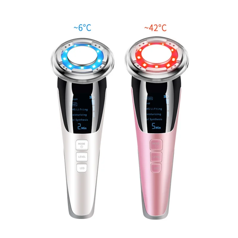 Home Use Vibration Face Neck Lift Device Facial Massager Hot & Cold Beauty Instrument handheld