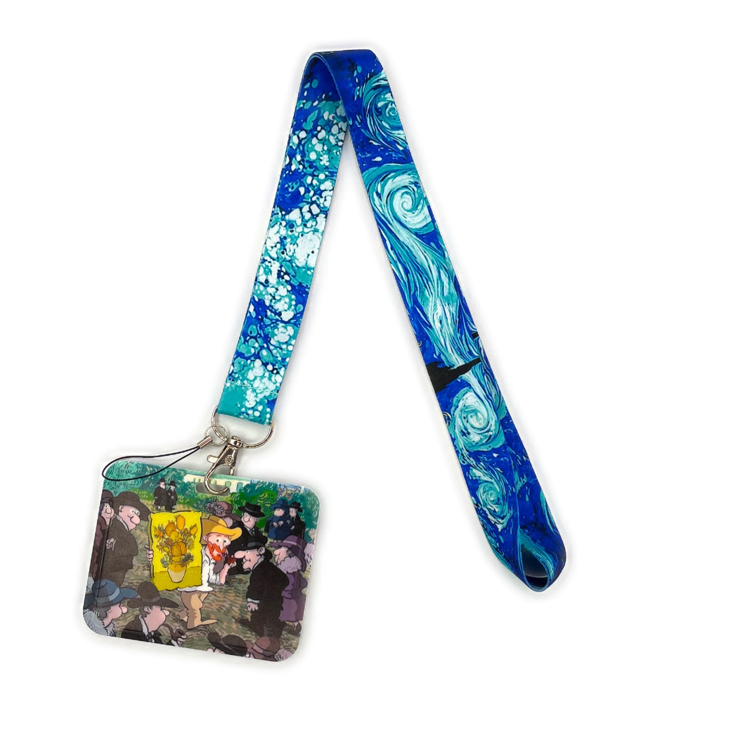 Imagem -05 - Van Gogh Série Chave Neck Strap Lanyard Cartão id Crachá Titular Squirtle Chaveiro Chaveiros Acessórios Presentes