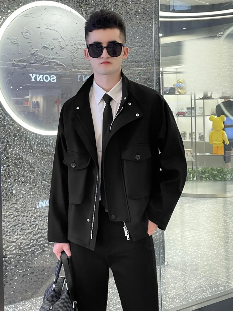 Jacket coat men 2022 spring and autumn new stand collar loose fashion casual men's jacket high-end brand coat men