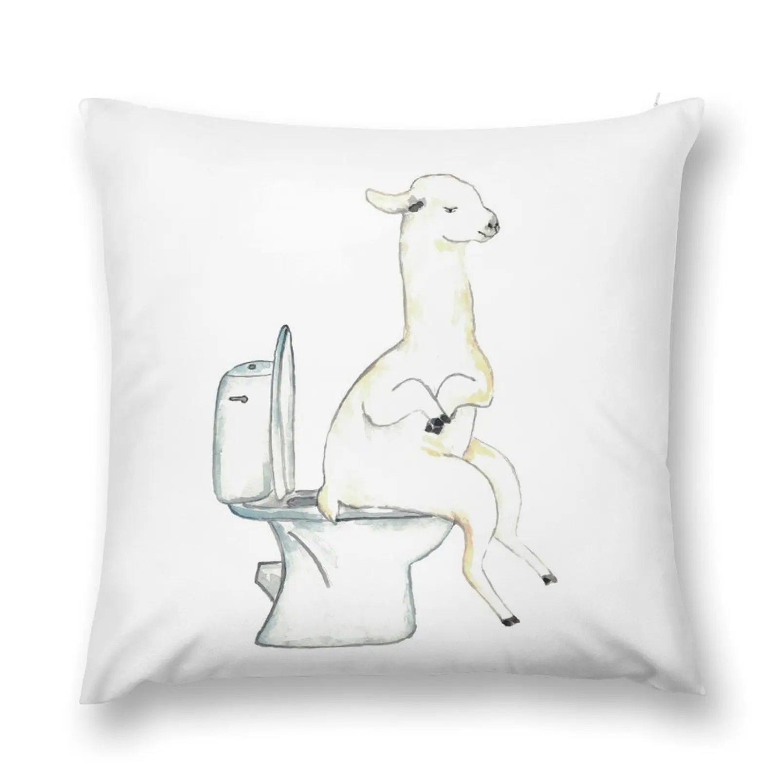 Llama toilet Painting Wall Poster Watercolor Throw Pillow Decorative Cushion Pillow Case pillow