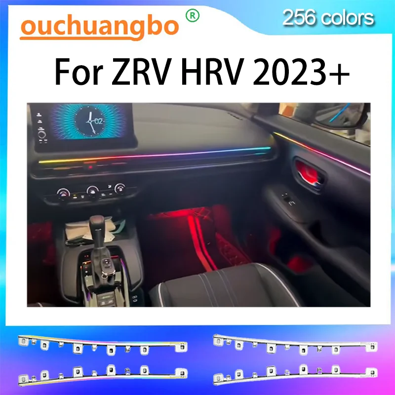 Ouchuangbo LED Ambient Light For ZRV HRV 2023 2024 LHD RHD Environmental Lighting Atmosphere Lamp Backlight kit Dynamic Trim