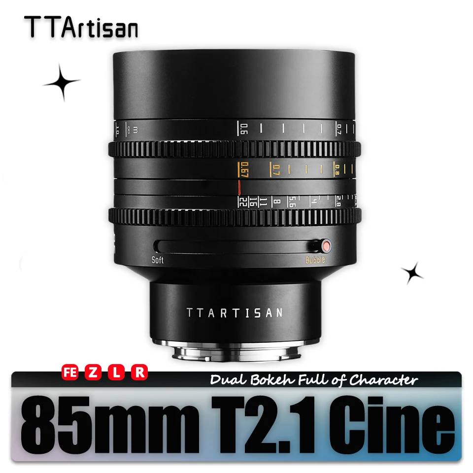 TTArtisan 85 مللي متر T2.1 كامل الإطار المزدوج خوخه سينمائي عدسة للكاميرا صورة التصوير الفوتوغرافي مع سوني E Canon RF Nikon Z Lumix L Mount