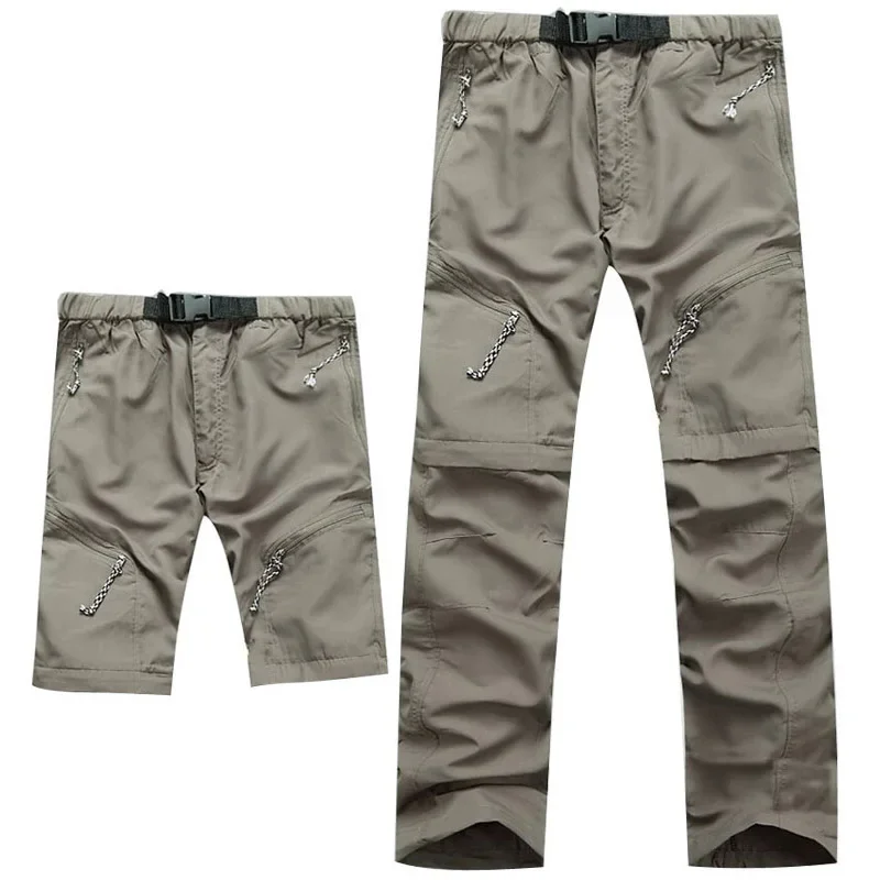 Schnell trocknende Wanderhose für Herren und Damen, Reißverschlusstaschen, Outdoor-Freizeithose, Sommer, abnehmbares Bein, lange Hose für Camping und Angeln – Detail 2