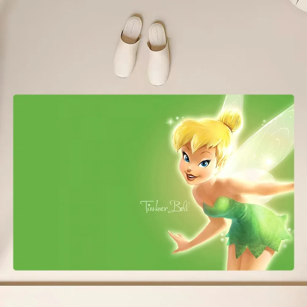 MINISO Disney Tinkerbell Floor Mat  Anti-Slip Bathroom Kitchen Bedroom Living Room Entrance Rug Home Decor