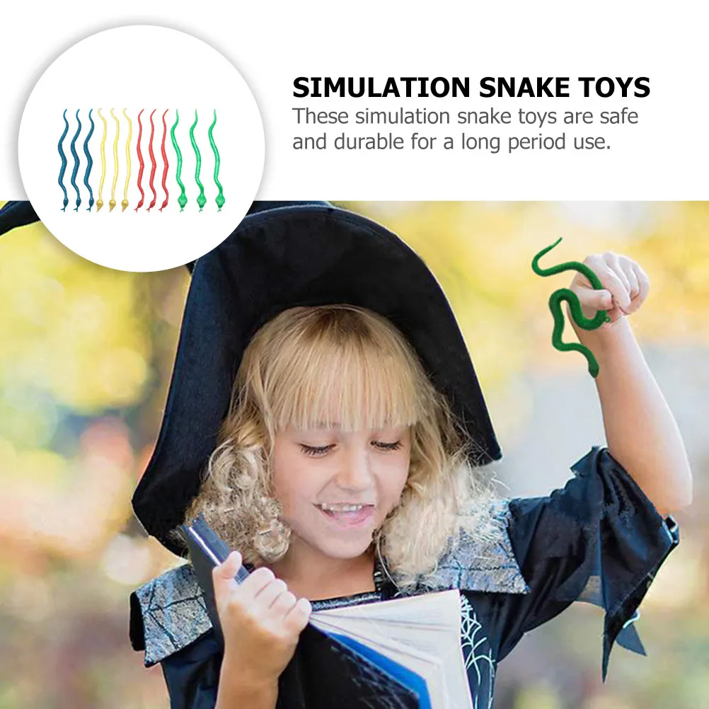 30Pcs Simulation Snake Props Halloween Trick Scary Fake Snakes for Party Pranks Scare Fun Decorations Snakes Snake