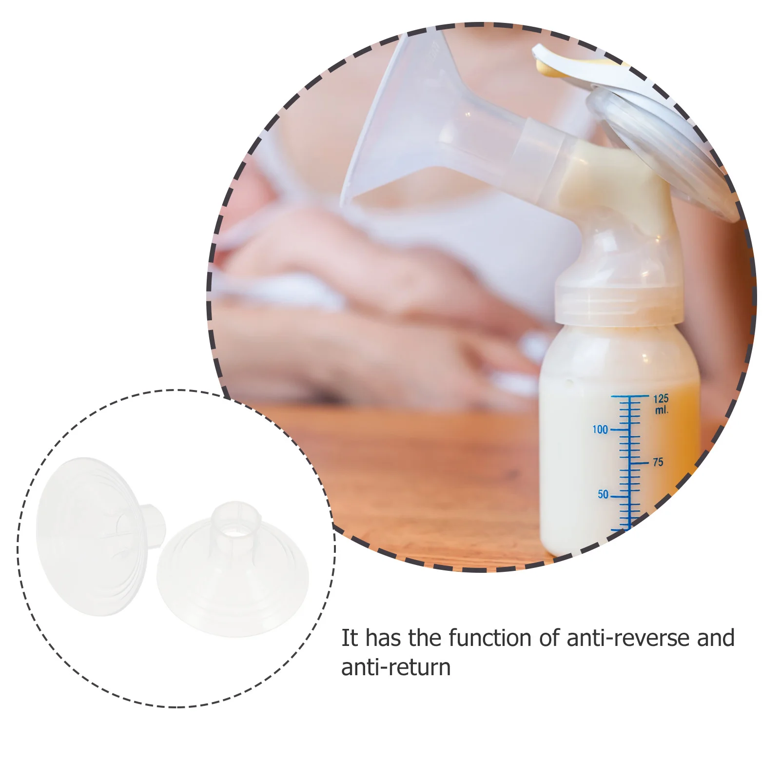 

2 шт., аксессуары для ручного молокоотсоса, силиконовые подушечки против обратного потока, прочные пищевые детали, молокоотсос, фитинги для утконоса