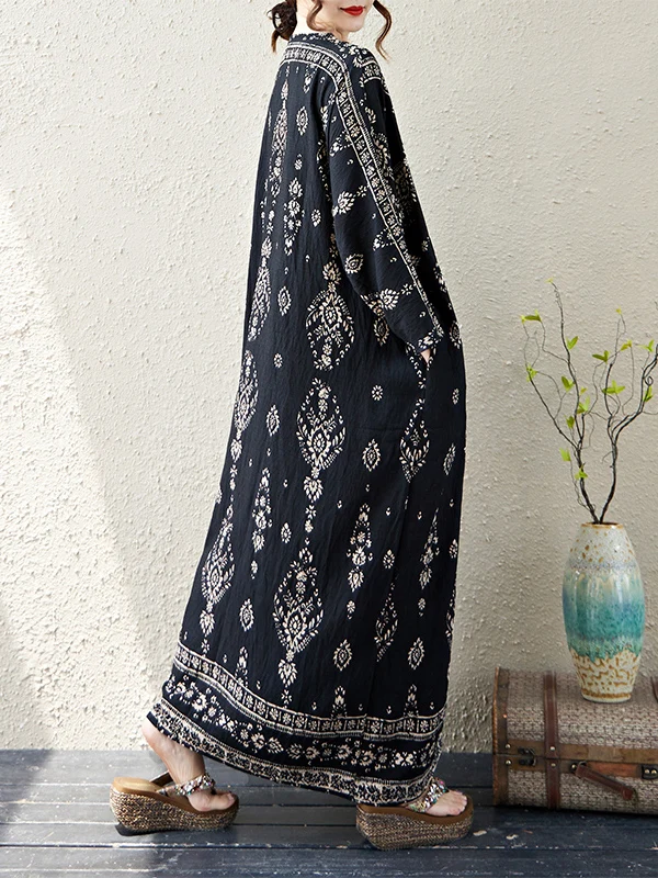 Vestido de Mujer Hoado y Deado con Protección Solar UV, Cuello en V, Diseño Floral, Manga Larga, Estilo Hang Sai, Talla E...