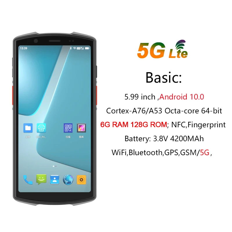 

6-inch 5G Rugged Handheld PDA Honeywell Barcode Scanner 6G 128G Data Acquisition Warehouse Data Termi