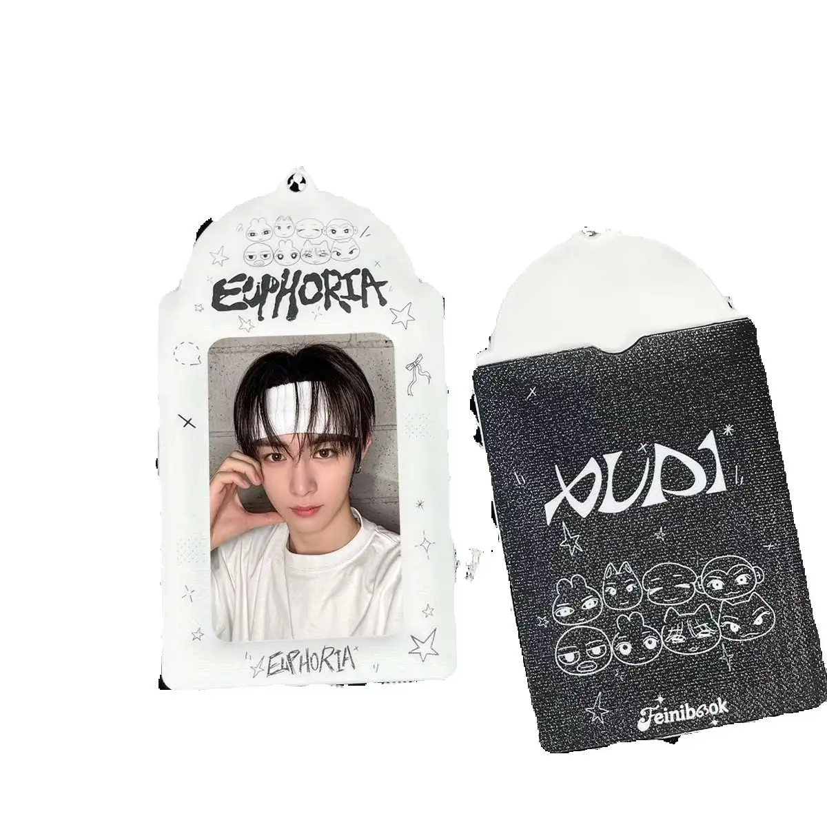 Oferta Especial: Porta Tarjetas de PVC ALD1 JUNSEO XINLONG ARNO LEO GEONWOO, Funda para Tarjetas Blanca y Negra con Cadena de Cuentas y Colgante, Accesorios para Bolsos de Fans