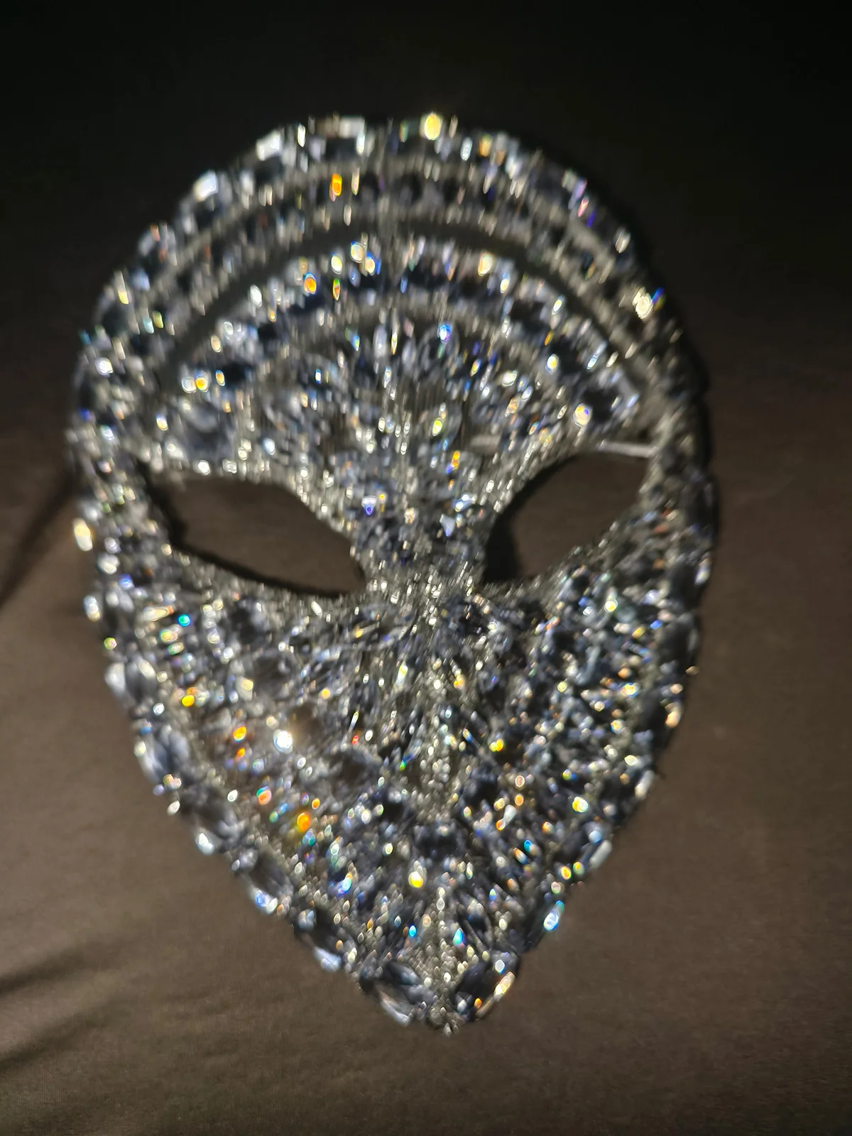 Kristall-Maskerade-Maske voller Strass-Dekor, luxuriöse glänzende Gesichtsmaske, Party, Ball, Abschlussball, Abend, Karneval, trendiges Kostümzubehör