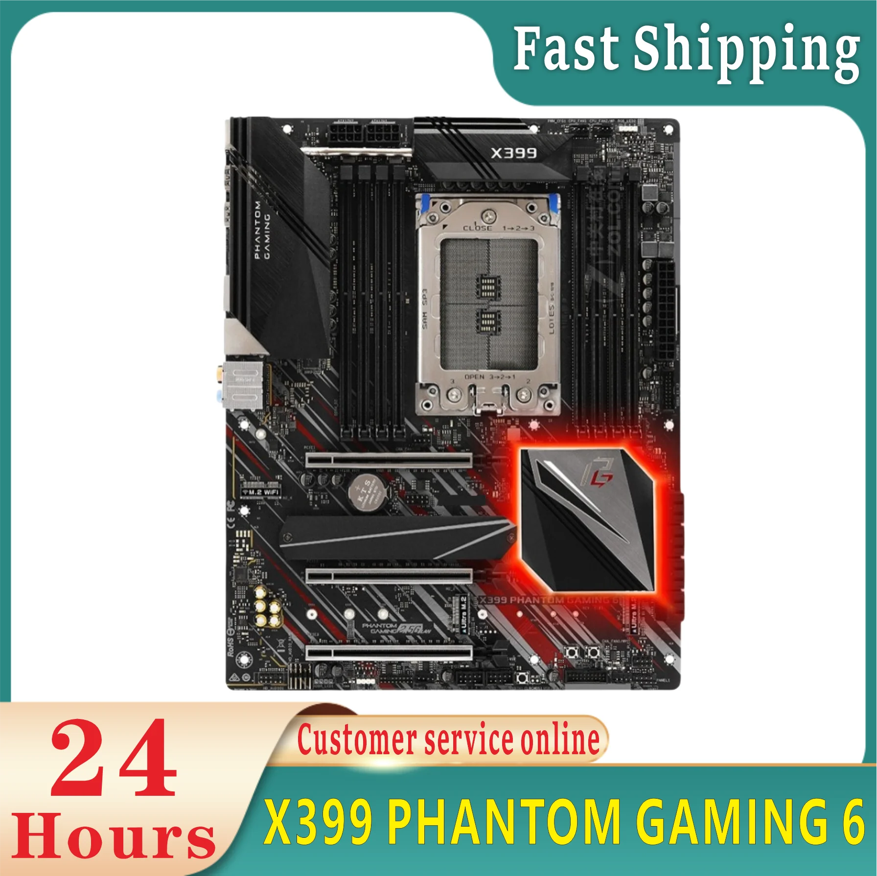 X399 Motherboard X399 PHANTOM GAMING 6 AMD TR4 x399 threadripper DDR4 3400+128GB support TR 1920X 1900X 2950X 1950X ATX