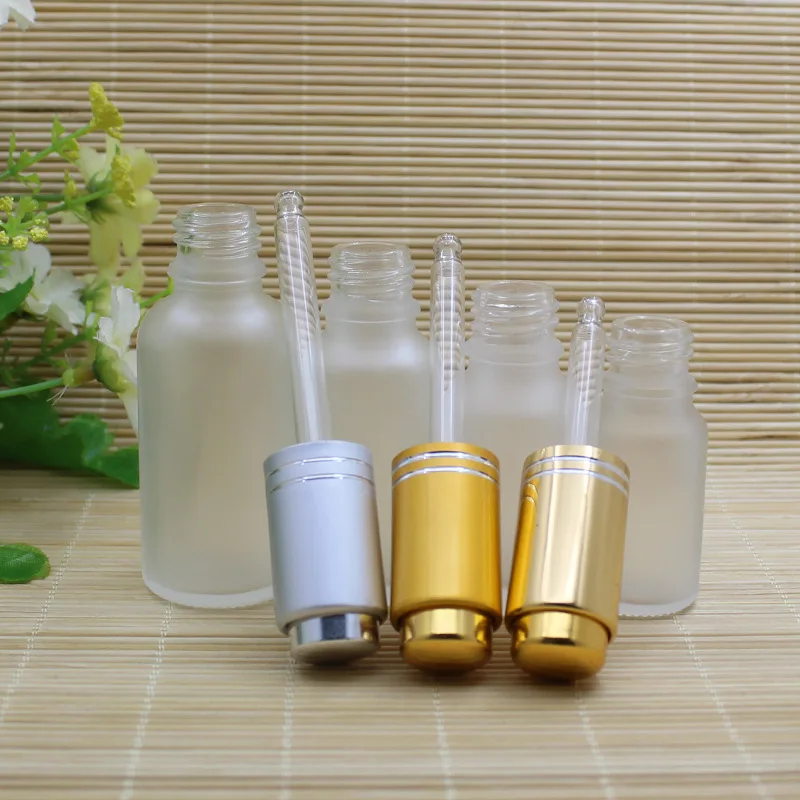 5ml clear/blue/green/brown glass bottle silver pump dropper essential oil serum moisture liquid sample skin care cosmetic pack