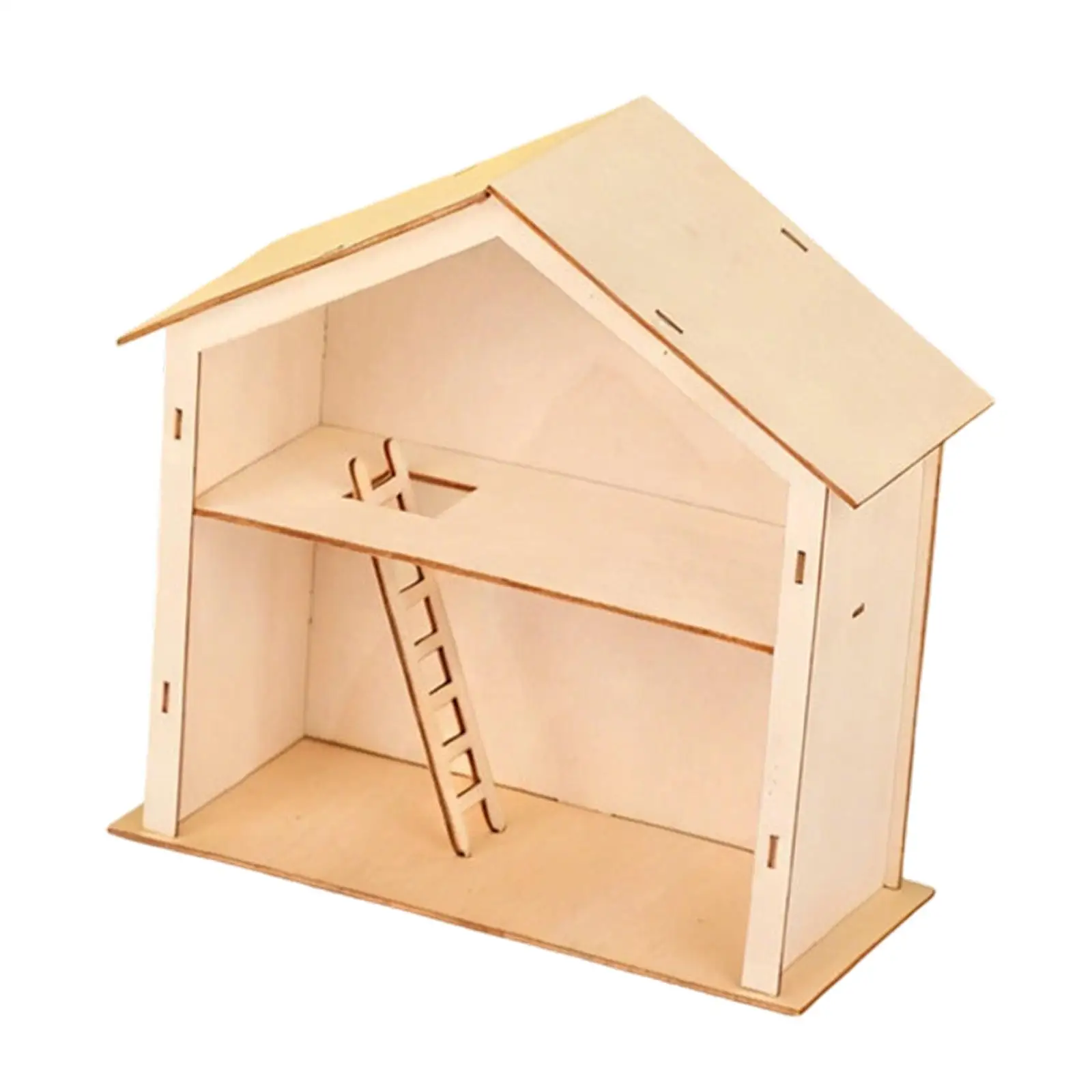 DIY Wood Christmas House Craft Kit Unfinished DIY Assembly Paint and Build Table Centerpiece for Home Decoration Kids Crafts