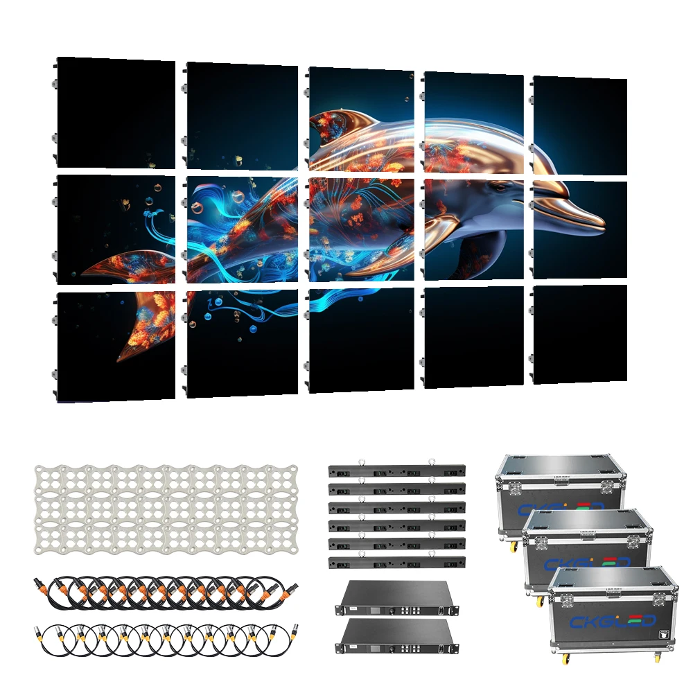 Layar LED Modular untuk Iklan, Acara Indoor & Outdoor, Kabinet Sewa Video Wall 500*500mm, Panel Layar LED