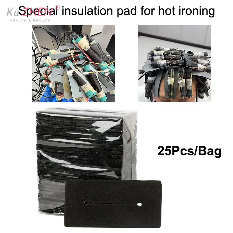 

25 шт. специальных термостойких ватных подушечек для цифровой завивки волос, термозащитные прокладки для парикмахерских, защита от ожогов, полоски для завивки волос