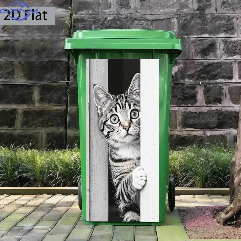 2D Flat Printing 1pc Trash Can Sticker  