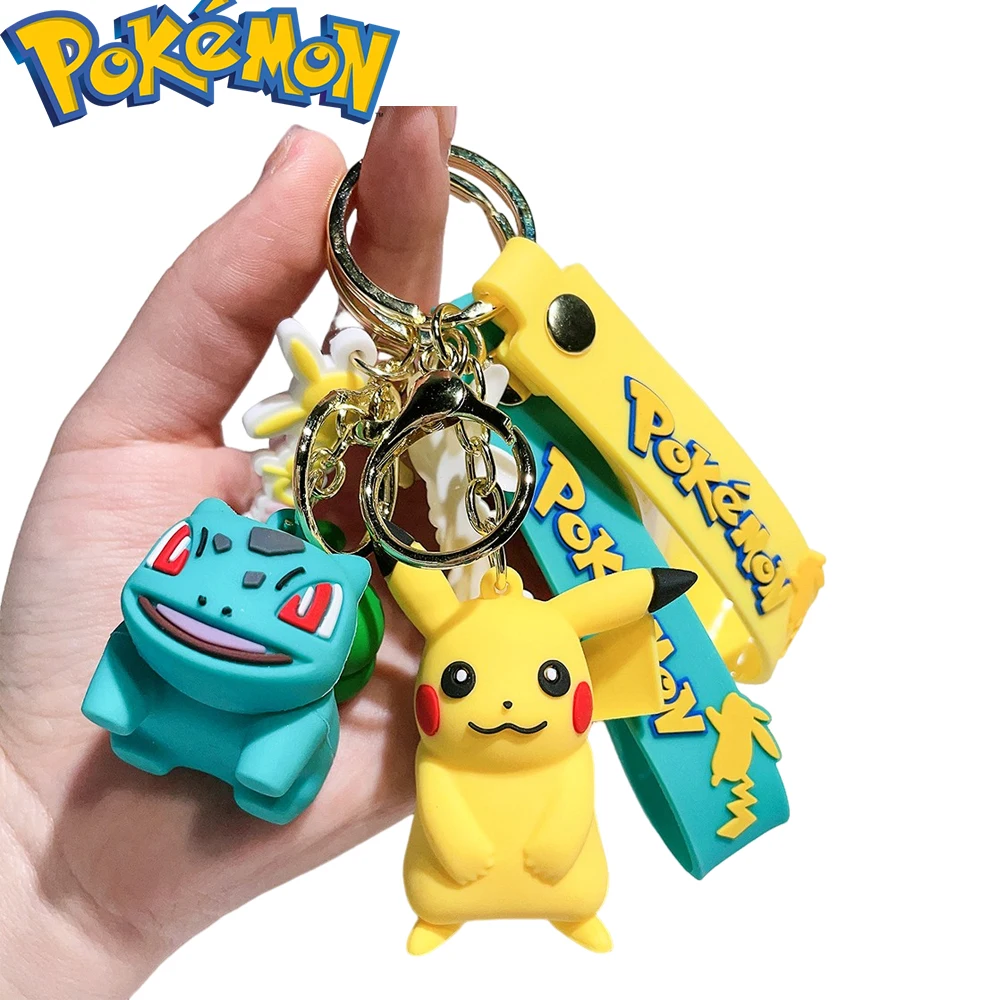 Cartoon anime Baokemeng keychain pendant cute Pikachu can reach duck doll bag car pendant wholesale