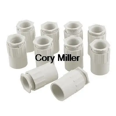 White Straight Fitting Electrical Wire Pipe Connector