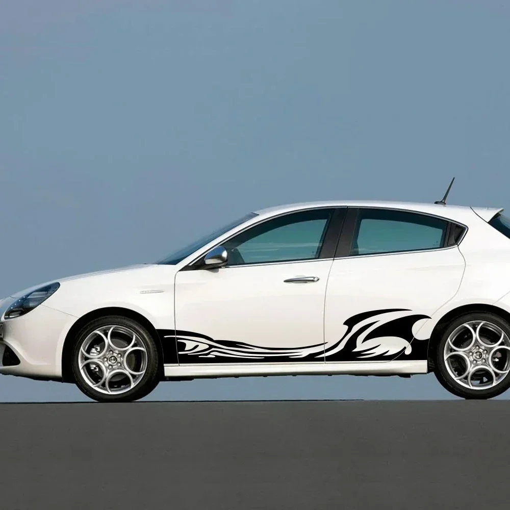 

Car Both Side Door Stickers Auto Vinyl Film Decal Auto DIY Tuning Accessories For Alfa Romeo Volkswagen Audi Ford Focus Mustang