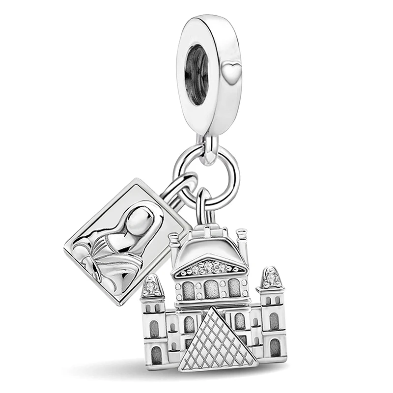 

925 Sterling Silver Castle Holy Mother Architecture Charms Beads Fit Original Bracelets Bangles Fine Jewelry Gift For Womens