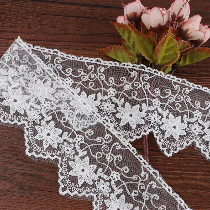 15 Meters Elastic Embroidery Lace Milk Silk Lace Water-Soluble Children\'s Clothing Wedding Dress Lace Accessories