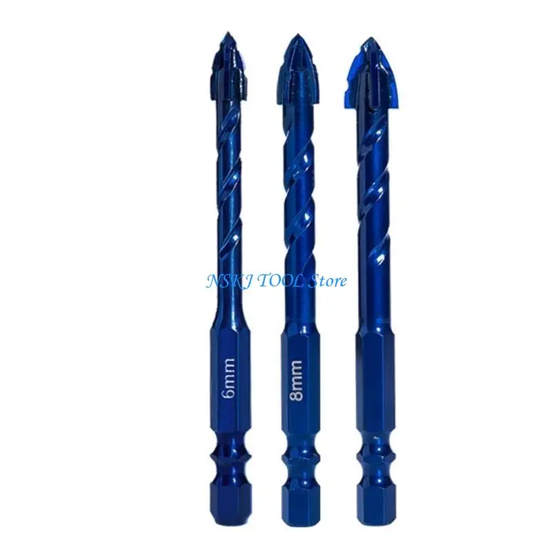 

L8RC Steel Triangular Drill Bits Set 6/8/10/12/14mm High Hardness Eccentric Drill for Glass Tile Ceramic Punching