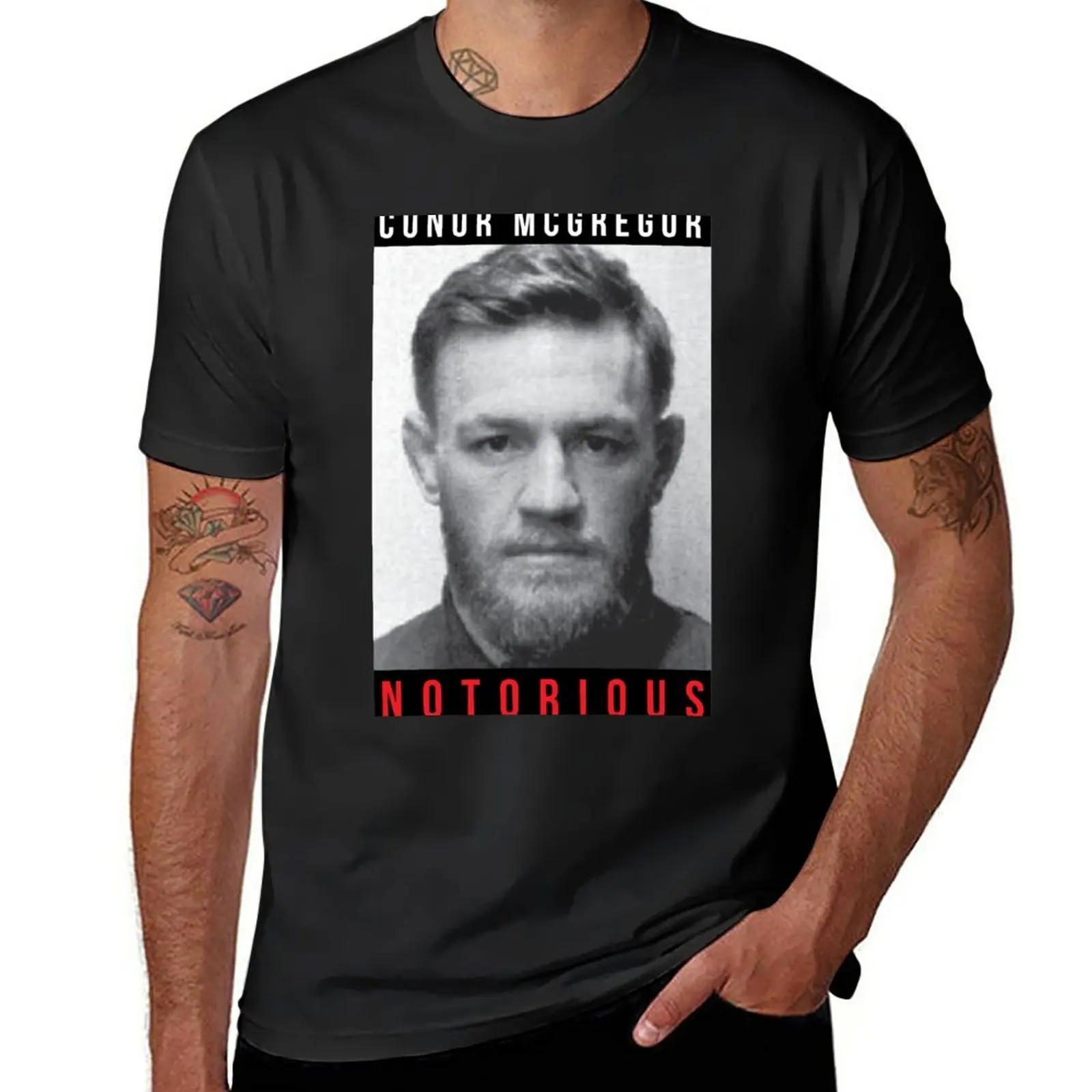 

New Connor McGregor Notorious Mugshot T-Shirt man clothes graphic t shirt mens t shirt