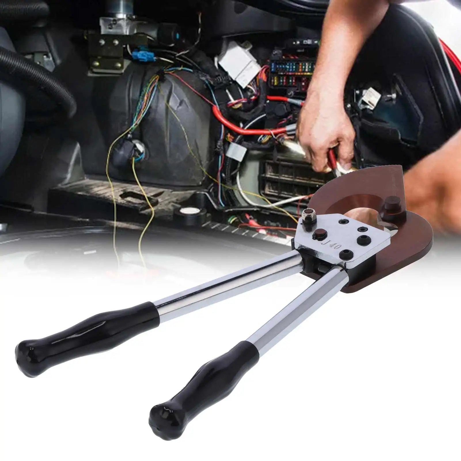 

Wire Rope Cutting Tool Cable Cutter Ratchet Cable Cutter Adjustable 300mm² Industrial Grade Manual Wire Rope Cutting Tool JA40