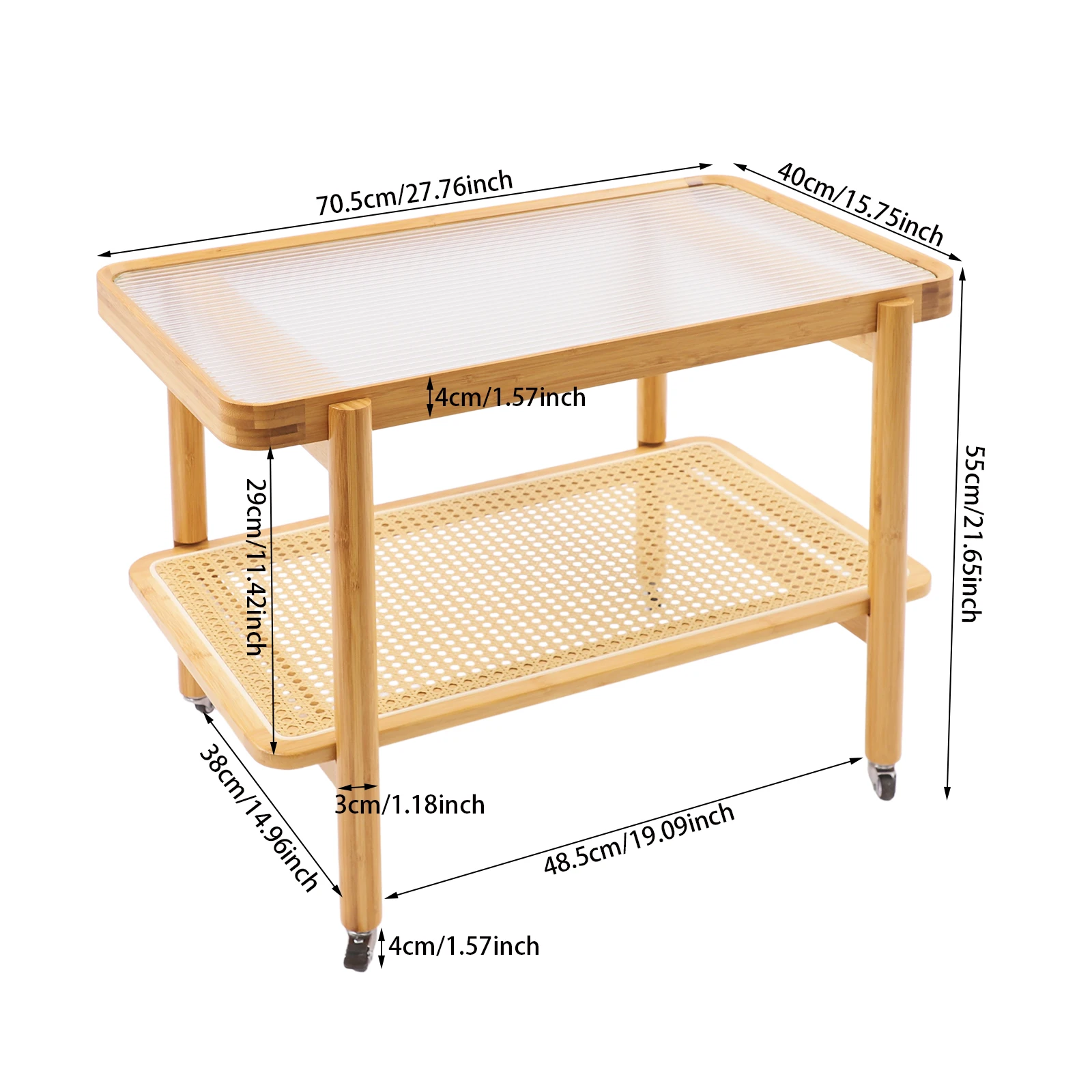โต๊ะกาแฟมีล้อ โต๊ะกาแฟ 2 ชั้น โซฟา โต๊ะ โต๊ะกาแฟ