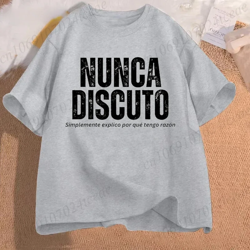 أبدًا بحثًا أنا شرح لماذا أنا على حق تي شيرت للنساء والرجال عبارة ممتعة الفكاهة الإسبانية القمم لينة للجنسين س الرقبة تي شيرت الملابس #4