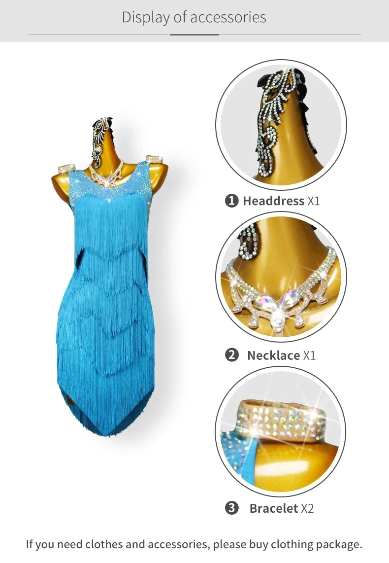 2026 Lateinamerikanischer Tanzrock Damen Tanzbekleidung Trainings- und Partyoutfits Mädchen Abendanzug Samba-Wettbewerb Sportliches Abendkostüm – Detail 4