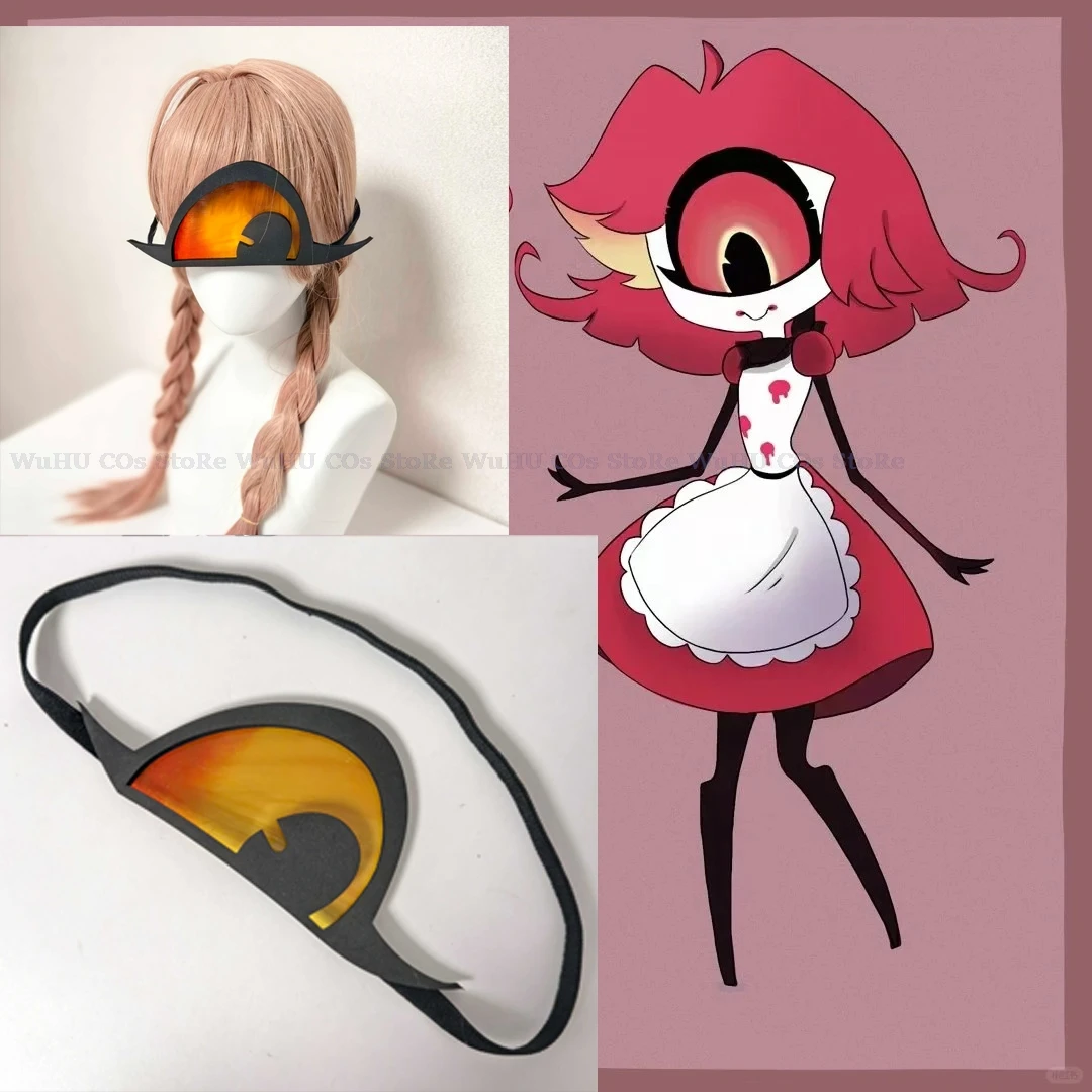 Hasbin cos niffty peruca anime hotel cosplay perucas curto vermelho encaracolado calor cabelo sintético feminino traje de halloween festa role play