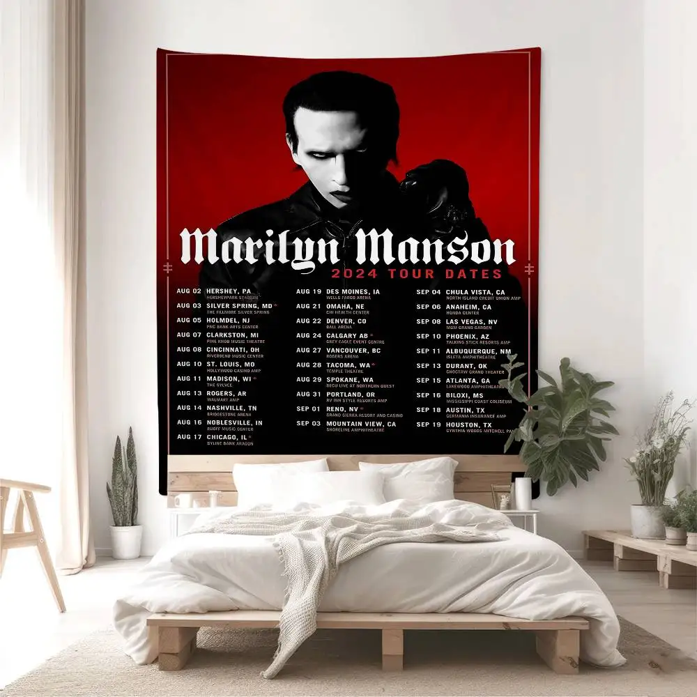 نسيج بوهيمي معلق من M-Marilyn M-Manson لغرفة المعيشة وديكور المنزل والنوم نسيج ياباني