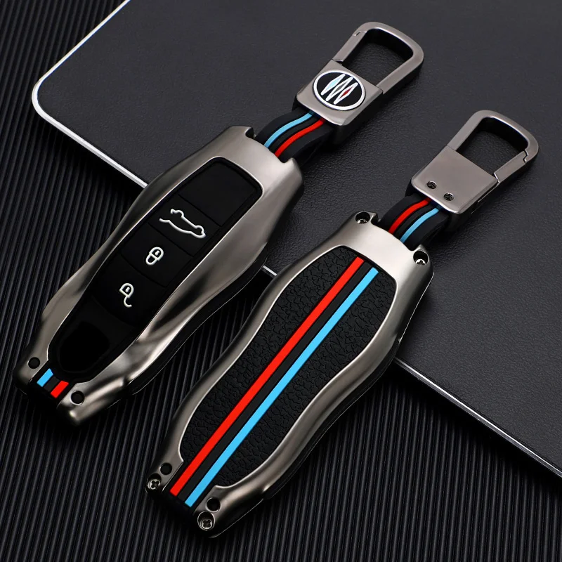 

Zinc Alloy Car Key Case Cover Protector Shell for Porsche 911 718 Panamera Macan Cayenne Boxster Cayman Smart Remote Accessories