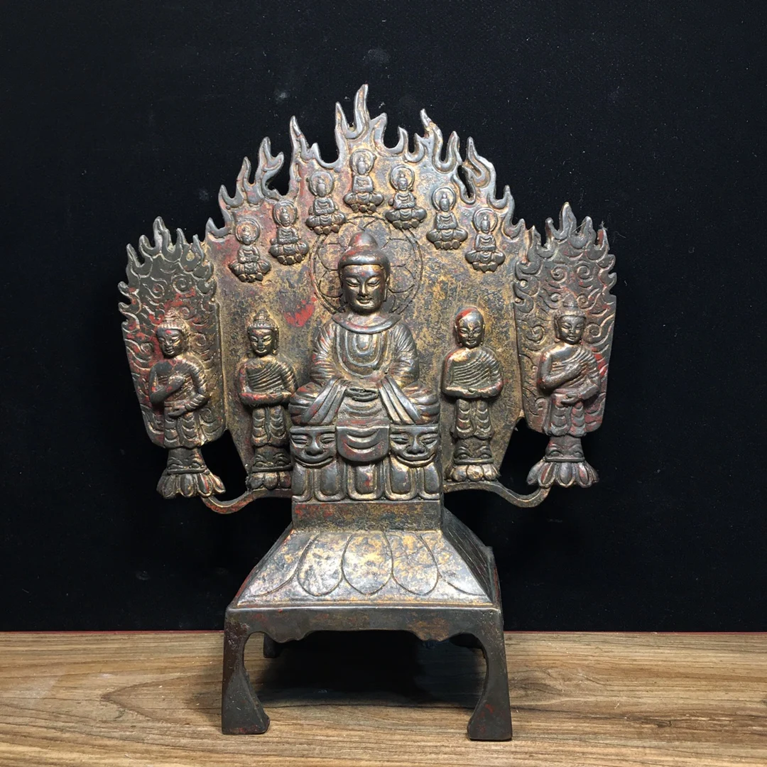 Imitating antique bronze statues Pure copper five consecutive Northern Wei Buddha statues size 20.5x 8.5x24cm