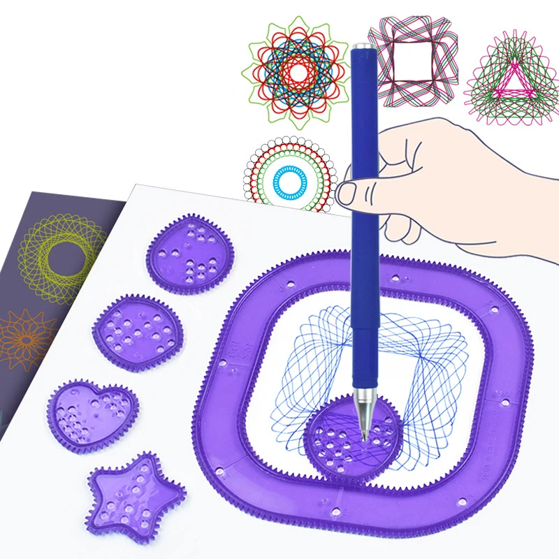 Kaleidoscope Science Magic Ruler Toys Set for Kids, Arte Criativa, Desenho Stencil, Aprendizagem precoce, Papelaria divertida