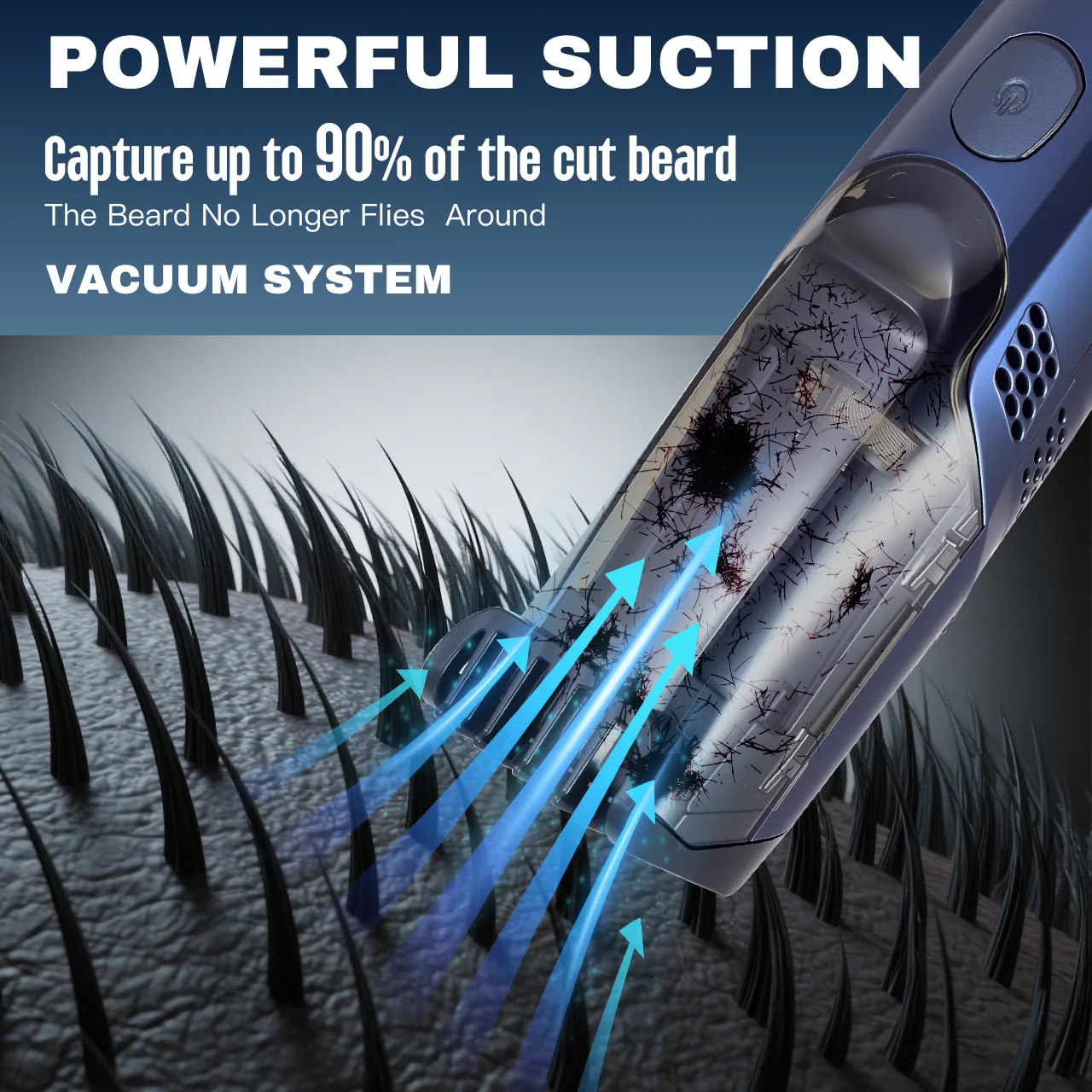 TINSOL Automatic Self-Charging Electric Hair Clipper High Power IPX6 Full-Body Washable Home Electric Trimmer for Beard Grooming