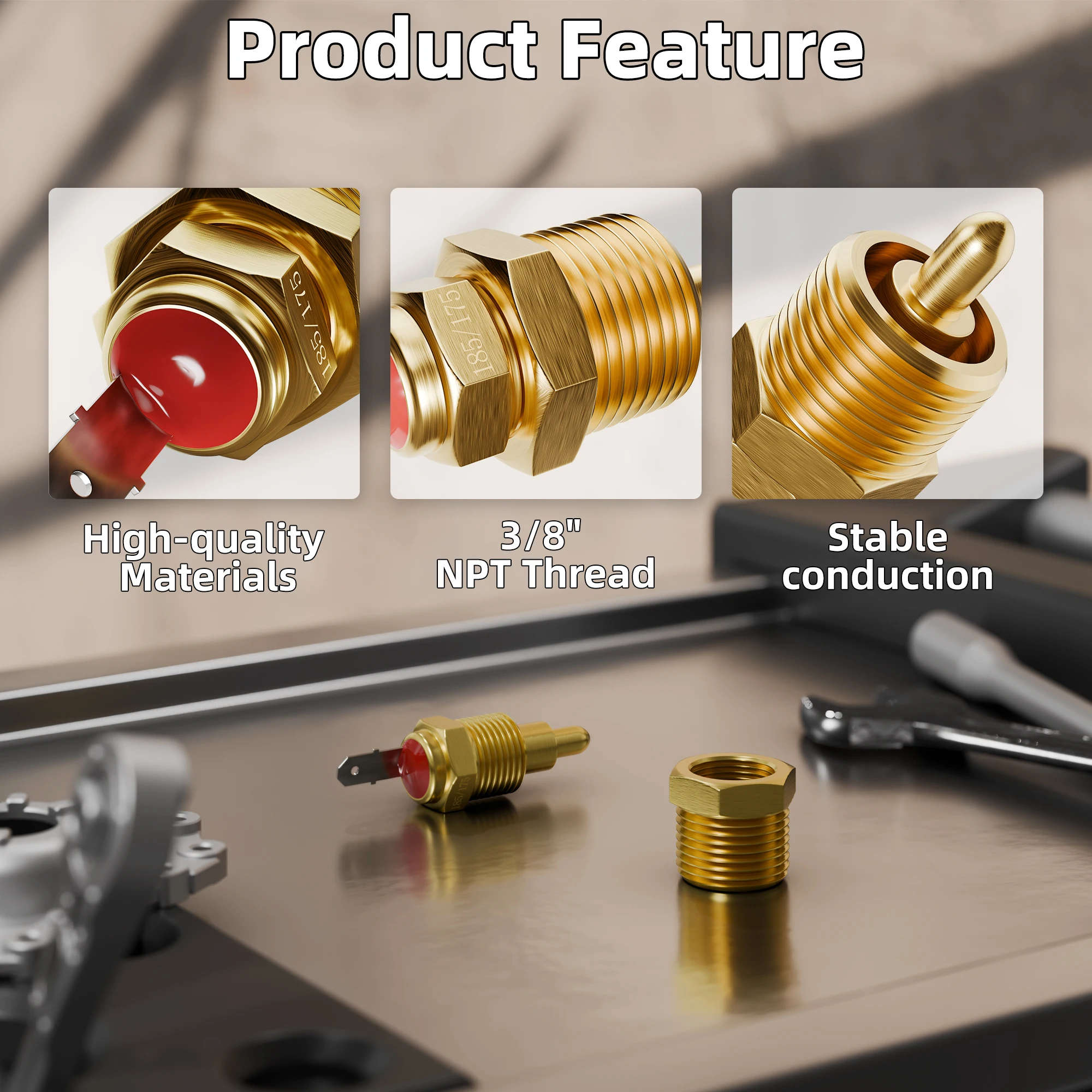 2 個 3/8 インチ NPT ファンサーモスタット温度スイッチ 185 ° Fから175まで ° F 電気エンジン冷却ファン温度センサー スイッチ