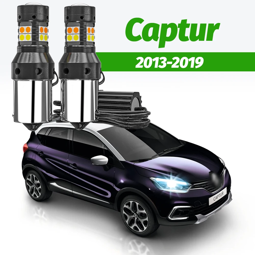 2 stücke Dual Modus Blinker + Tagfahrlicht Zubehör LED DRL Für Renault Captur 2013-2019 2014 2015 2016 2017 2018
