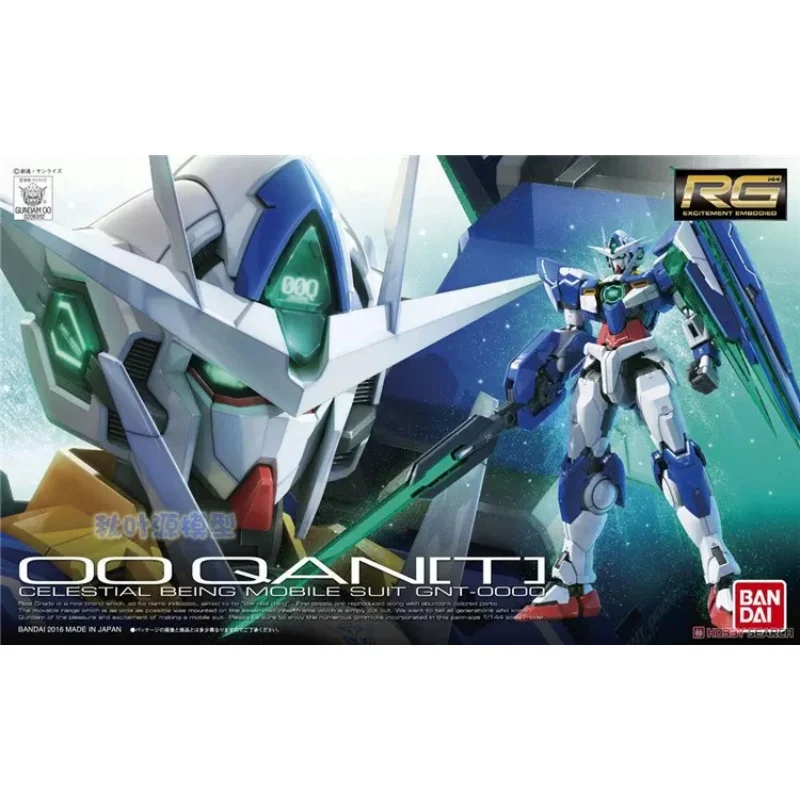 BANDAI Anime RG 1/144 GNT-0000 00 QAN[T] Mobile Suit Gundam Model Kit Collectible Assembly Plastic Action Toys Figures Gift