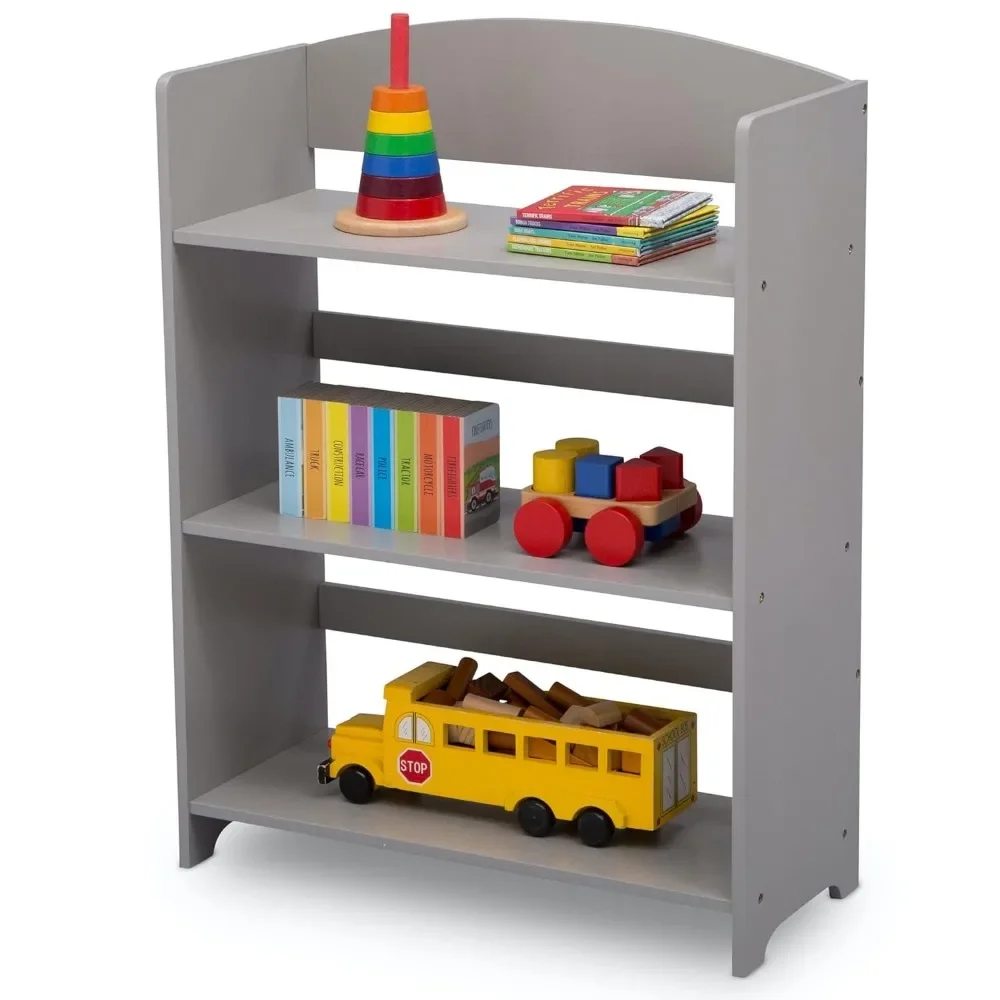 Children's bookshelf - wooden children's multi-layer bookshelf, gold medal certified, gray, children's bookshelf