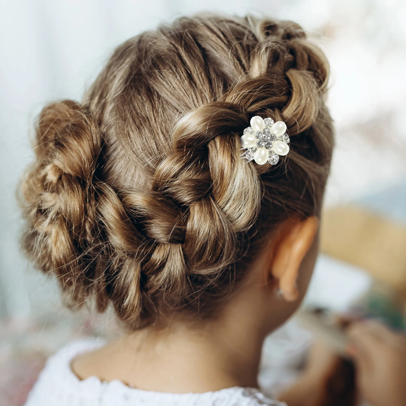 

3pcs Rhinestone Hair Comb Crystal Clips Bridal Combs Multi Layer Rhinestones Wedding Barrettes Pearl Accessories Girls